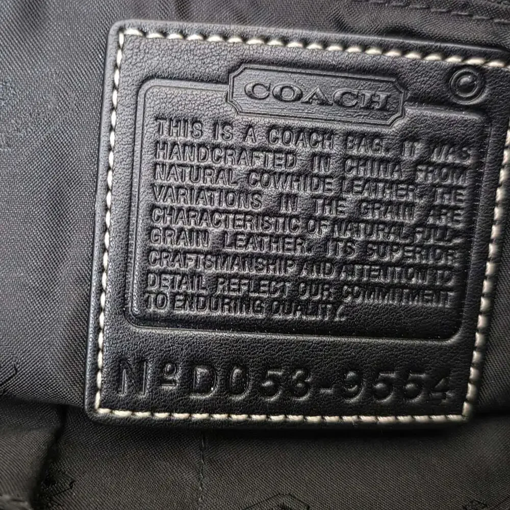 Vintage Coach Hampton 9554 Black Leather Buckle Satchel Bag